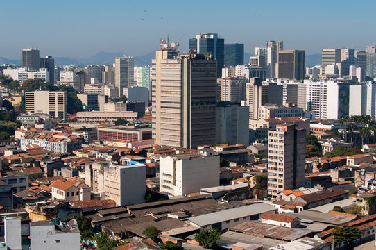 Rio de Janeiro city center and downtown skyline