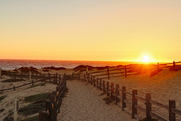 Fototapeta na wymiar Path to the Beach at Sunset