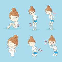 sport woman making variety of expressions