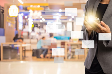 Blur image in coffee shop.