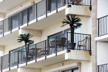 balconies outside hotel building