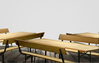 Beer bench set table and bench with backrest