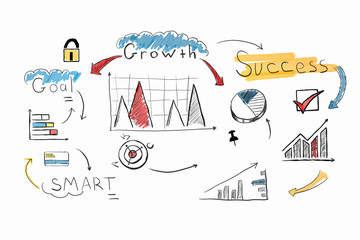 Ideas for success achieving .  Mixed media