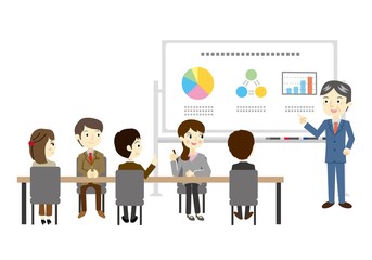 Fototapeta premium 研修・セミナー風景 シニア講師