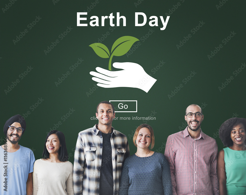 Wall mural earth day environmental conservation website online concept