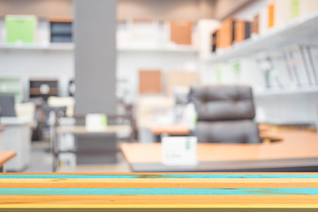 Blur office room Interior of Background, product display templat