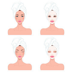 beautiful woman's skin care