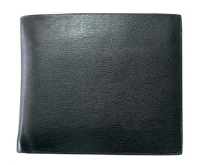 balck  leather wallet isolated on white background