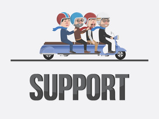 support a friends illustration design
