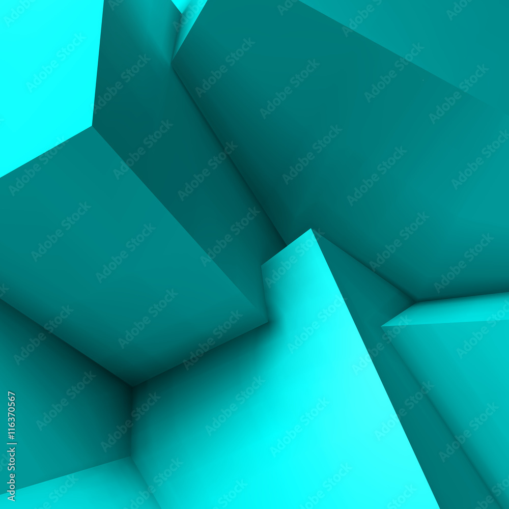 Poster Abstract geometric background with overlapping cubes