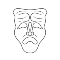 Theatrical masks isolated on white background Vector