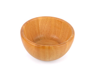 wood bowl on white background