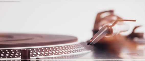 turntable headshell and platter dots, macro view
