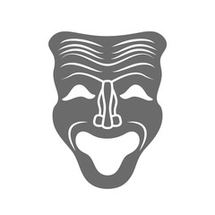 Theatrical masks isolated on white. Vector
