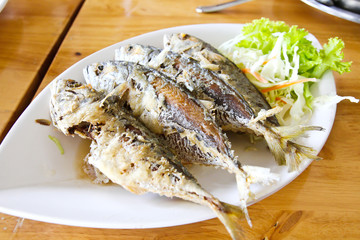 Deep fried mackerel ,Thai food