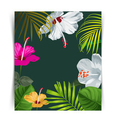 Tropical leaf pattern poster