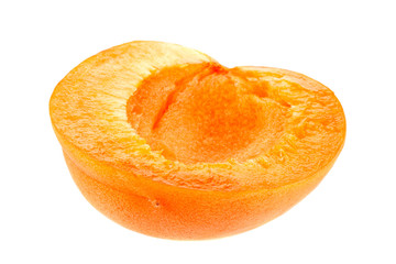 Apricot fruit on white