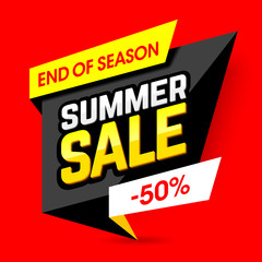 Obraz premium End of season summer sale template banner 