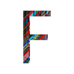 English alphabet with vintage colorful wood texture.