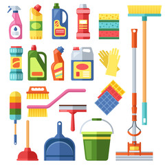 House cleaning tools vector