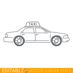 Taxi NY. Editable vector icon in linear style.
