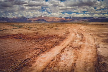 Muddy tibetan road