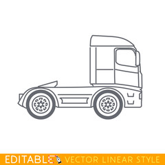Truck lorry, tir. Editable vector icon in linear style.
