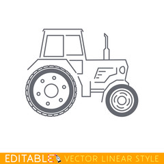 Tractor. Editable vector icon in linear style.