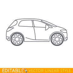 Crossover car. Editable vector icon in linear style.