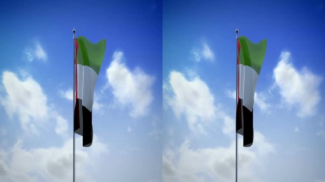 Flag of EAU 3D render