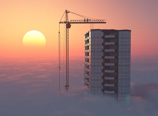 Cercles muraux construction de la ville Modern skyscraper
