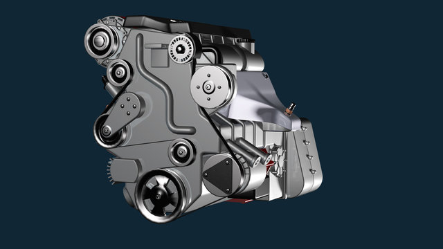 Ansicht eines Hybridmotors zum PKW-Antrieb
