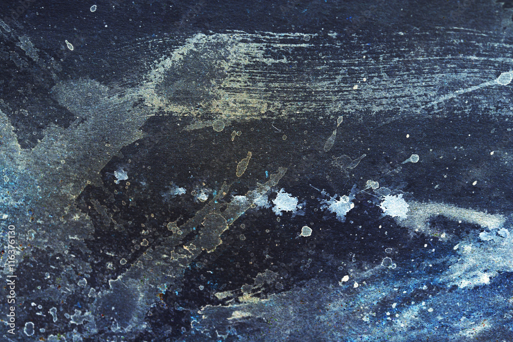 Aufkleber abstract painting with blurry and stained structure. Color effect and Computer collage.