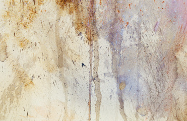 abstract painting with blurry and stained structure. metal rust effect with glitter grains.