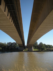 Under a bridge over the Ebro river. Taken on the 9th of August of 2015
