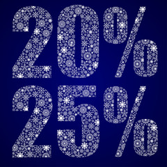 Alphabet of snowflakes. Christmas and New Year.