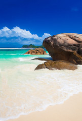beautiful Baie Lazare beach at Mahe island, Seychelles