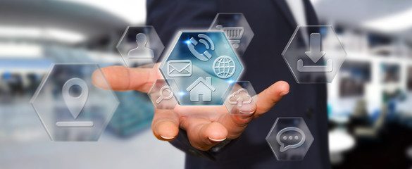 Fototapeta premium Businessman using modern digital applications