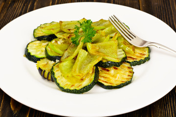 Fried Zucchini with Cheese and Seasoning