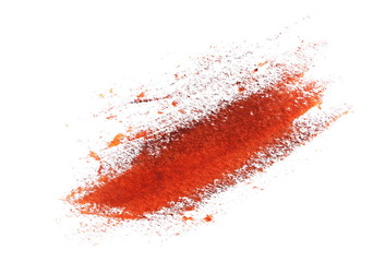 red brush strokes oil paint isolated on white