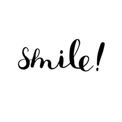 Smile. Brush lettering.