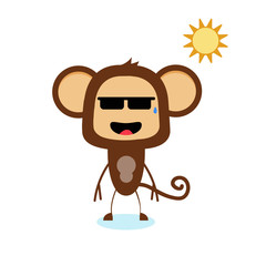 A vector illustration of monkey with different expression 