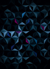 Dark Background with Multicolored Design Elements - 3D Illustration