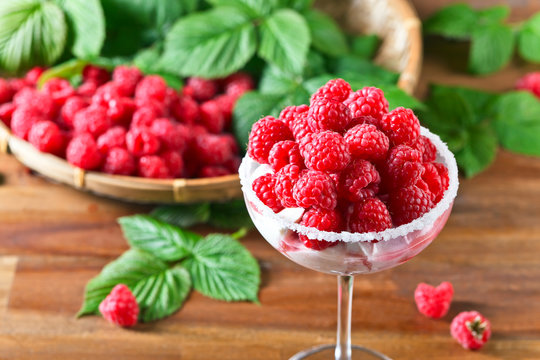 raspberry dessert with juicy berries