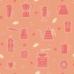 Coffee seamless pattern