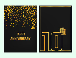 Anniversary Outline card gold