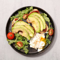 avocado and poached egg