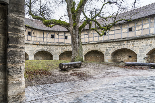 Innenhof der Spitalbastei von Rothenburg ob der Tauber