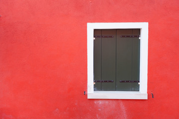 Detail of a close balcony from Burano island, Venice