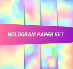 Set of hologram backgrounds